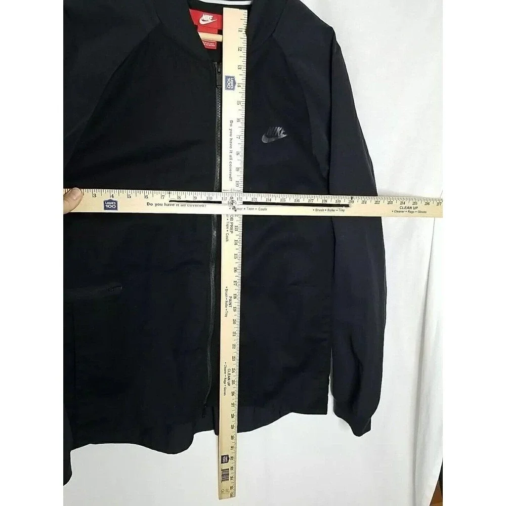 Nike Tech Mens XL Jacket Woven Varsity‎ 832192-010 Black Full Zip Sportswear